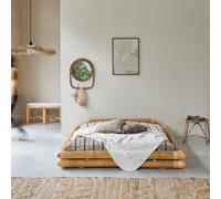 Balyss - Cama futón de bambú de 160 cm x 200 cm H 40 x B 185 x T 225 cm