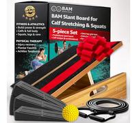 BAM Athletica - Tabla inclinada 5 en 1 para estiramiento de pantorrillas, salud y fitness, tabla inclinada profesional para estiramiento de pantorrillas, inclinación ajustable para terapia física y