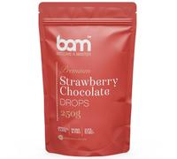 BAM Gotas de Chocolate con Fresa, Callets, Chips para Derretir, Home y Pro Baking, Sabor Fresa, 250 gramos