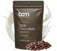BAM Pepitas de Chocolate con Leche, 1 kg - Chocolate para Fundir - Gotas y Chispas de Repostería con 31.5% Cacao