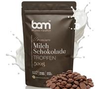 BAM Pepitas de Chocolate con Leche, 500 g - Chocolate para Fundir - Gotas y Chispas de Repostería con 31.5% Cacao