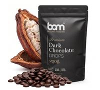 BAM Pepitas de Chocolate Negro, 250 g - Chocolate para Fundir - Gotas y Chispas de Repostería con 55.6% de Cacao