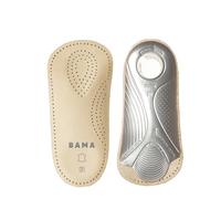BAMA Plantillas de Piel de Primera Calidad ⅔, Ortopédicas con Forma Anatómica, Hechas de Cuero Genuino, Antideslizantes, Unisex, Higiénicas de Soporte para el Pie 1 Par - 39 EUR