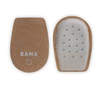 Bama Plantillas de Piel para Talón Suaves - Taloneras Autoadhesivas para Mayor Amortiguación y Regulación de la Altura - Cuero Curtido con Almohadillas de Látex - 1 Par 44/46 EUR