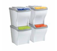 Bama Conjunto de 4 cubos modulares Poker para la basura, 20 L