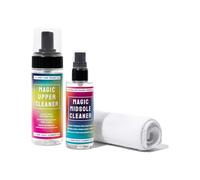 BAMA Set Mágico para Limpiar Zapatillas - Limpiador de Medias Suelas 100ml + del Empeine 150ml + Paño Microfibra de Regalo - A Base de Agua, Biodegradable y Certificado Oeko-Tex® - Blanco y de Color