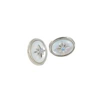 Bamangxing - Pendientes de concha gorda, agujas de plata, joyería de temperamento moderno
