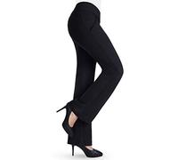 Bamans Pantalones de bateo para mujer, elegantes, largos, elásticos, de cintura alta, para el tiempo libre, holgados, con botas, estrechos, negro, S