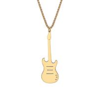 BAMAY Acero Inoxidable Collar de Guitarra Bess Colgante Joyería Violín Piano Collar Regalos para Mujeres Niñas Amantes de Música Charms (Guitarra Dorado)
