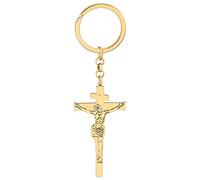 BAMAY Acero Inoxidable Jesús Cruz Virgen María Llaveros Llaveros Coche Cristo Jesús Regalos Novedad Joyería Bolsa Charms (Dorado A)