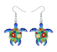 BAMAY Acrílico Lindo Mar Tortuga Cangrejo Pendientes Colgante Océano Animales Joyería Regalos para Mujeres Niñas Decoración (Multi)
