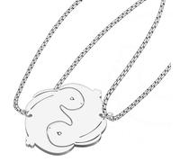 BAMAY Collar de acero inoxidable con colgante de conejo y collares a juego para parejas, amigos, mujeres, madres, M, Acero inoxidable, No es una piedra preciosa