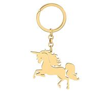BAMAY Llavero Unicornio de Acero Inoxidable Cartera Llaveros de Coche Joyería Fantasía Caballo Regalos para Mujer Niña Unicornio Fiesta Favores (Dorado 192)