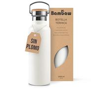 Bambaw Botella Agua Acero Inoxidable 1 Litro, Garrafa Termica 1l Resistente al Óxido y Duradera, Cantimplora Gimnasio Ligera para Viajes y Deporte, Botella Isotermica 1 Litro (Blanco Polar)
