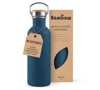 Bambaw Botella agua acero inoxidable 500ml No Térmica, Botella de agua azul oscuro, Botella agua niños sin BPA, Botella de agua deportiva, Botella reutilizable - Azul índigo
