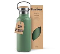 Bambaw Botella Agua Acero Inoxidable 750ml, Botella de Agua Termica para Bebidas Frías o Calientes, Cantimplora Termica 750ml de Boca Ancha para Infusiones, Garrafa Inox Reutilizable (Verde Salvia)
