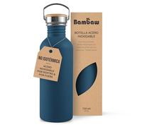 Bambaw Botella agua acero inoxidable 750ml No Térmica, Botella de agua azul oscuro para gimnasio, reutilizable y sin BPA - Azul índigo