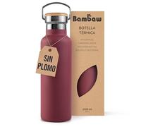 Bambaw Botella Agua Termica 1 Litro de Acero Inoxidable, Cantimplora 1l Metalica Reutilizable, Botellas de Agua Acero Inoxidable Ligeras, Cantimplora Termica 1 Litro (Rojo Cereza)