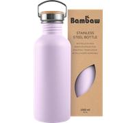 Bambaw Botella agua acero inoxidable 1 litro No Térmica, Botella de agua violeta, Botella de agua deportiva, Cantimplora acero inoxidable 1l, Botella agua 1l - Lila lavanda