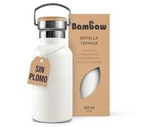 Bambaw Botella de Agua Acero Inoxidable 350ml, Botella Termica 350 ml para Bebidas Frías y Calientes, Cantimplora Termica de Doble Pared con Asa, Garrafa Isotermica Reutilizable (Blanco Polar)