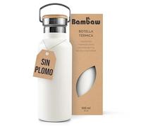Bambaw Botella Isotermica 500ml, Botella Acero Inoxidable 500ml, Ideal para Viajes y Deporte, Garrafa Termica de Boca Ancha Apta Para Infusores, Cantimplora Acero Inoxidable Hermética (Blanco Polar)