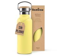Bambaw - Botella isotérmica (750 ml, botella de deporte, color amarillo, termo inox, botella de metal, botella sin BPA, botella de agua reutilizable, color amarillo imperial