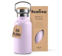Bambaw Botella Termica 350 ml, Botella Agua Acero Inoxidable 350 ml Resistente a la Corrosión y Reutilizable, Cantimplora Agua Ideal para Viajes y Deportes, Garrafa Inox con Asa (Lila Lavanda)
