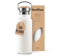 Bambaw Botella Termica 750ml, Botella Acero Inoxidable 750ml de Boca Ancha para Infusiones, Garrafa Reutilizable Fácil de Limpiar y Transportar, Garrafa Agua Inox Metálica y Elegante (Blanco Polar)