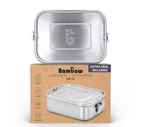Bambaw - Caja de aperitivos (acero inoxidable, 800 ml, sin Bpa, caja de comida hermetica | Caja de comida | Almuerzo caja impermeable | Bento Inox 800 ml | Lunchbox