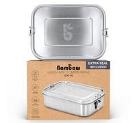 Bambaw Fiambrera de Acero Inoxidable 1200 ml | Bento Sin BPA | Hermética y a Prueba de Fugas | Con Compartimentos | Caja de Meriendas Ecológica de Acero Inoxidable