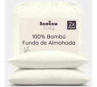 Bambaw Funda Almohada Bambu 40x60 cm, Pack de 2, Funda Almohada Antiacaros y Transpirable, Sabanas Efecto Frio Anticalor, Sábanas Antiácaros Refrigerantes, Ropa de Cama Bambu (Beige)