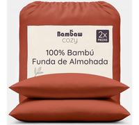 Bambaw Funda de Almohada 50x75 cm Bambú, Pack de 2, Sábanas Termorreguladora y Antiacaros, Sábanas Frescas para Verano de Viscosa de Bambu, Funda Almohada 50x75 Suave y Refrescante (Terracota)