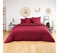 Bambaw Funda Nordica 240x260 Bambu, Funda Nordica Cama 200x200 cm o 180x200 cm, Sabana Refrescante Antisudor, Sábanas Bambú Antiacaros, Certificado Oeko-Tex (Borgoña)