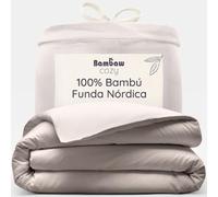 Bambaw Funda Nórdica de Bambu 200x200 cm, para Cama 140 cm, Sabanas Frescas Antisudor, Sabanas Frio Verano e Invierno Termorreguladoras, Funda Nordica Transpirable Muy Suave (Arena)