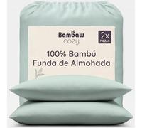 Bambaw Fundas Almohada 80x80 cm Bambú, Pack de 2, Sabanas Refrescantes y Enfriadoras, Sábanas Antiácaros y Antibacterianas, Sabana Bambu Antiacne, Funda Almohada Bambu (Verde Agua)