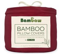 Bambaw Fundas Almohadas 75x50 Pack 2 Bambu, Sabanas Bambu Verano e Invierno, Sabanas Fresquitas para el Verano Transpirables y Antiacaros, Fundas de Almohadas 50x75 cm Certificadas Oeko-Tex (Borgoña)