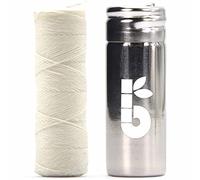 Bambaw Hilo Dental Seda, Botella + 50m Hilo Dental, Biodegradable, Bote Dispensador Reutilizable de Acero Inoxidable, Higiene Dental
