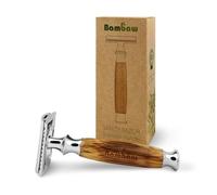 Bambaw Maquinilla Afeitar Mujer y Hombre, con 5 Hojas de Corte de Repuesto, Cuchilla Afeitar Clasica Manual y Reutilizable, Afeitadora Mujer Apta para Todo Tipo de Piel (Clásico Plata Bambú)