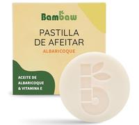 Bambaw Pastilla de afeitar para mujeres, Jabón depilatorio aceite de albaricoque y vitamina E, Pastilla de afeitar natural, Vegano para depilación femenina, Jabón natural ecológico (80 g)