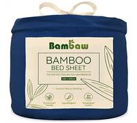 Bambaw Sabana Bajera 160x200 Bambu, Bolsillo de 35 cm, Sábanas de Bambu Antiacaros Cama 160, Sabana Verano e Invierno Térmica y Suave, Ropa de Cama Hypoallergenic, Certificado Oeko-Tex (Azul Marino)