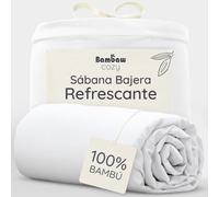 Bambaw Sabana Bajera 160x200 Bambu Cama 160 cm, Bolsillo 35 cm, Sábanas Termorreguladora, Sabanas Refrescantes Verano, Hipoalergénicas y Antiácaros, Sabanas Bambu 160x200 (Blanco)