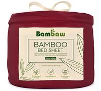 Bambaw Sabana Bajera 160x200 Bambu para Cama 160 cm, Bolsillo de 35 cm, Sabanas Termorreguladoras Antiacaros, Sabanas 160x200 Frescas y Suaves, Ropa de Cama Certificada Oeko-Tex (Borgoña)