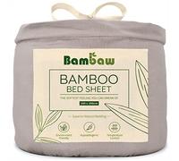 Bambaw Sábana Bajera 180x 200 Bambu, Bolsillo 35 cm, Ropa de Cama para Cama 180 cm, Sabanas Bambu 180x200 Refrigerantes y Termorreguladoras, Sábanas Bambù Hipoalergenico Certificado Oeko-Tex (Gris)
