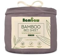 Bambaw Sabana Bajera 200x200 Bambu, Bolsillo 35 cm, Ropa de Cama 200x200 cm Antiacaros, Sabana Bajera Bambu Transpirable y Antibacterial, Certificado Oeko-Tex (Gris Oscuro)