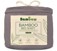Bambaw Sabana Bajera 90x190 Bambu, Bolsillo 35 cm, Sábanas Verano Cama 90 cm, Ropa de Cama Bambu Antiacaros y Antialergias, Sabanas Bajeras 90x190 Termorregulables, Certificado Oeko-Tex (Gris Oscuro)