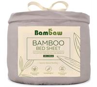 Bambaw Sabana Bajera Bambu 140x200 cm, Bolsillo de 35 cm, Sábanas Frescas Verano e Invierno para Cama 140, Sabanas de Bambú Antiacaros y Antialergias, Ropa Cama 140x200 (Gris)