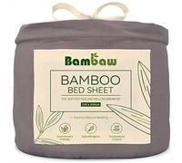 Bambaw Sábana Bajera Bambu 150x200 cm, Bolsillo de 35cm, Sabana Refrigerante para Cama 150cm, Ropa de Cama de Viscosa de Bambú Hipoalergenico, Sabanas Bambu 150x200 cm Termicas (Gris Oscuro)