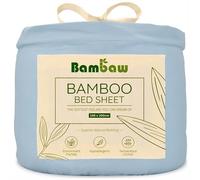 Bambaw Sabana Bajera Bambú 180x200 cm, Bolsillo 35 cm, Sabanas Frescas Antiacaros para Cama 180, Ropa de Cama Enfriadora, Anticalor e Hipoalergénica, Bambu Sabanas Certificadas Oeko-Tex (Azul Claro)
