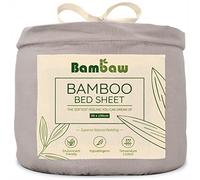 Bambaw Sabana Bajera Bambu 90x190 cm, Bolsillo 35 cm, Sabanas de Bambú para Cama 90, Ropa de Cama Antiacaros y Antisudor Todo el Año, Sábanas Bajeras 90x190, Certificado Oeko-Tex (Gris)