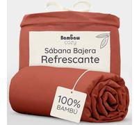 Bambaw Sábana Bajera Bambu 90x200 cm para Cama 90, Bolsillo 35 cm, Sábanas Hipoalergénicas Antiácaros, Ropa de Cama Termorreguladora, Sabanas de Bambu 90x200 para Todo el Año (Terracota)